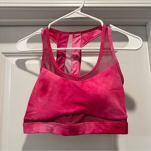 ZYIA Vivid Pink Tie Dye Women’s Medium Sports Bra Mesh Top Racer Back Padded